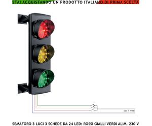 Semaforo 24 X 3 Led Rossi Gialli e Verdi Parcheggio Presidiato 230 V 3 W Manuale