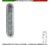 Semaforo 28 Led Bifronte Luce Verde e Rossa Da Parete 24 V Segnalazione Pericolo