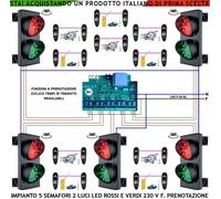 Semaforo 5 Ingressi 2 Luci 230 V 24 Led Rossi Verdi Transito controllato 10 Foto