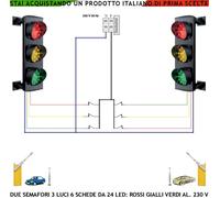 Semaforo Conta Veicoli Presidio 2 Semafori 24 Led Luce Rossa Gialla Verde 230 V