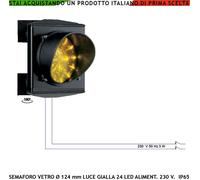 Semaforo Luce Gialla Scheda 24 Led Omologato 230 V 3W IP65 Ripete Segnale Stop