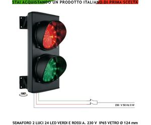 Semaforo Ricambio 2 Luci Schede da 24 Led Rossi e Verdi 230 V 3W IP65 Ripetitore