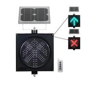 Semaforo Solare Industriale 1 Luce X/Freccia, Semaforo Rosso/Verde Stop and Go con Telecomando, Semaforo Industriale con Pannello Solare, per Incroci, Strade, Caselli Autostradali, Curve, Ponti