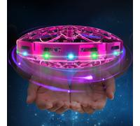 semai Mini Drone UFO Palla Volante, Giocattolo Volante Controllato a Mano, Pallina Volante Rotante a 360° con Luce LED, Regali per Interni ed Esterni per Bambini Ragazzi Ragazze 6 7 8 9 10+Anni, Rosso