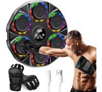 semai Music Boxing Machine, Macchina da Boxe Musicale a LED, Supporta Bluetooth, 9 modalità di velocità e modalità di Conteggio, Adatta per Adulti e Bambini per Esercizio/Rilascio di Stress, Nero