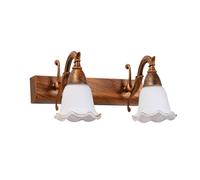 SEMANHUA Lampada da Parete in Vetro a Forma di Fiore a 2 luci Lampada da toeletta Moderna Vintage per Bagno su Specchio, Lampada da Parete Industriale Rustica in Metallo per Camera