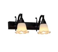 SEMANHUA Lampada da Parete in Vetro a Forma di Fiore a 2 luci Lampada da toeletta Moderna Vintage per Bagno su Specchio, Lampada da Parete Industriale Rustica in Metallo per Camera
