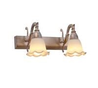 SEMANHUA Lampada da Parete in Vetro a Forma di Fiore a 2 luci Lampada da toeletta Moderna Vintage per Bagno su Specchio, Lampada da Parete Industriale Rustica in Metallo per Camera
