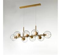 SEMANHUA Lampadario a soffitto creativo Lampada a sospensione a sfera in vetro a 8 luci Soggiorno Sala da pranzo Ristorante Lampada a sospensione for interni Altezza regolabile (asta da 10cm+20cm+20cm