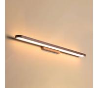 SEMANHUA Nordic Linear Mirror Wall Sconce - Minimalist Brown LED Lamp 3 Color Modes for Bathroom Vanity and Home(40CM)