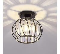 SEMANHUA Plafoniera Moderna in Cristallo,E27 Lampada da Soffitto a LED,Mini Lampadario in Cristallo for Cucina Sala da Pranzo Ingresso Corridoio Camera da Letto (B) (Color : A-nero)