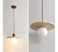 SEMANHUAOZ Lampada a sospensione in pietra di caverna gialla Mini lampada a sospensione in pietra con tazza in noce, decorazioni retrò Wabi Sabi Illuminazione a soffitto sospesa Lampade a sospensione