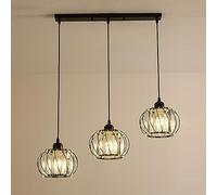 SEMANHUAOZ Lampade a sospensione triple Lampada a sospensione in cristallo creativo Lampadario a soffitto for interni Soggiorno Sala da pranzo Isola della cucina Lampada a sospensione moderna (Color