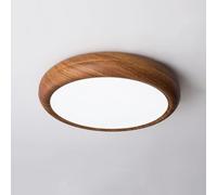 SEMANHUAOZ Plafoniera Moderna Mid Century Legno Dimmerabile LED da Incasso for Bagno Rotonda Rustica Lampada Soffitto Vintage for Camera Letto Soggiorno Cucina(Diameter 30CM,White light)
