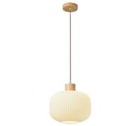 SEMANHUAOZ Sala da Pranzo Lampadario a Testa Singola Moderno e Minimalista Sala da Pranzo Medievale Log Glass Warm Lampada da Comodino Legno Vintage Kitchen Island Drop Light Hotel Bedroom Living(Type