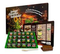 Sematgut Calendario dell'Avvento 2024 - Set completo di coltivazione con 24 tipi di semi e mini serra/regalo per gli amanti del giardino/sacchetti a sorpresa con semi di fiori, verdure ed erbe