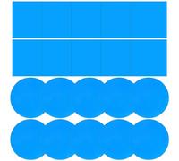 Semazz Toppa di Riparazione,20 Pz Riparazione Piscina Vinile Piscina Riparazione PVC Autoadesivo Toppe per Piscina Kit per Tenda Acqua Letti Pigro Spa Castello Rimbalzante 10 Quadrati + 10 Cerchi Blu