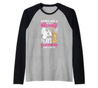 Sembra Che Una Bellezza Suona Il Sassofono Come Un Sassofono Bestia Maglia con Maniche Raglan