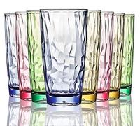 [Sembra di vetro] 450 ml 8-Pezzo impostato Shatter resistente sicuro Coppa di plastica Nessun BPA Può essere lavato nella lavastoviglie (4 colori)