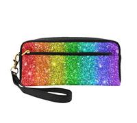 Sembra un arcobaleno con paillettes, Borsa per il trucco Borsa per cosmetici Borsa da viaggio portatile da toilette Astuccio in pelle per donne e ragazze