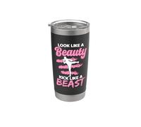 Sembra una bellezza combattente kickboxing combattimento amore muay thai Bicchiere termico in acciaio inox doppia parete