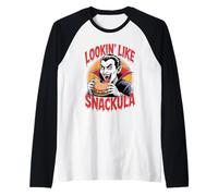 Sembra Uno spuntino Divertente Vampiro Halloween Hamburger Maglia con Maniche Raglan