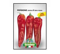 Sementi orticole di qualità l'ortolano in busta termosaldata (160 varietà) (PEPERONE CORNO DI TORO ROSSO)