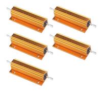 Semetall Resistore a filo avvolto Confezione da 5 pezzi 100 W 1 Ohm 5% Resistore in alluminio Resistenza a filo filo avvolto Alluminio Power Metal Shell alloggiato Wire wound Resistor