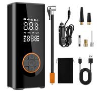 Semflagree compressore d'Aria Portatile Auto Pompa per Pneumatici, 6000mAh con Cavo/Cordless Doppia Alimentazione 150PSI Pneumatici gonfiatore Display Digitale Pompa per Pneumatici