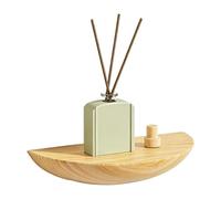 Semi Circular Floating Shelf - Solid Wood Wall Mounted Display Rack,