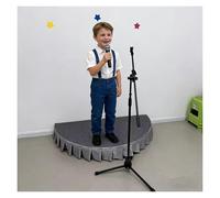 Semi-Circular Portable Stage 3.3/3.9ft, Non-Slip Children'S Stage Platform with Detachable Skirting for School Singer/Music Performance(3.9x1.9ft/47.3x23.6in)