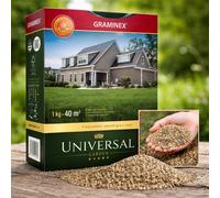 Semi di erba universale premium da 1 kg - Miscela di semi per prato a crescita rapida per 40 m² | Riparazione durevole del manto erboso del giardino e prato verde spesso Descrizione del prodotto MISCE