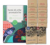 Semi di erbe aromatiche - 12 varietà di erbe a impollinazione aperta per giardino, orto rialzato o balcone - profumate e deliziose - set di semi per principianti, piccolo regalo o per uso personale