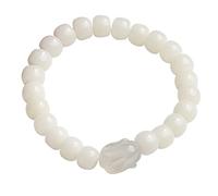 Semi di giada bianca Bodhi Bracciale Calcedonia naturale Lucky Zodiac Rabbit Charm Buddhist Buddhista Bracciale Rosario Preghiera perle Talisman per Luck Love Yoga Mala Meditazione Cinnabar