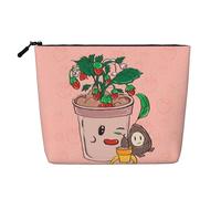 Semi di girasole e fragole Borsa da toilette e cosmetici da donna, borsa unisex per articoli da toeletta, borsa per la cura personale