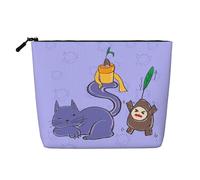 Semi di girasole e gatti Borsa da toilette e cosmetici da donna, borsa da toilette unisex, borsa per la cura personale, nera, taglia unica