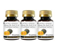 Semi di Zucca 210 Softgels | Perle con Olio Spremuto a Freddo titolato in Omega 3 Omega 6 e Omega 9, Acido Linoleico e Acido Oleico | 1 Softgel al giorno