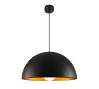 Semi Flush Mount Light Fixture, Semicircle Matte Finish Pendant Dining Room Chandelier Lamp Adjustable Height, Industrial Lighting for Kitchen Island Coffee Bar,Black Gold(Dark,50cm)