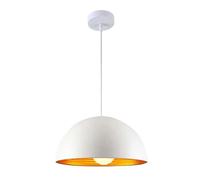 Semi Flush Mount Light Fixture, Semicircle Matte Finish Pendant Dining Room Chandelier Lamp Adjustable Height, Industrial Lighting for Kitchen Island Coffee Bar,Black Gold(White,50cm)