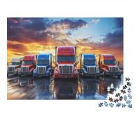 Semi-lorries Jigsaw Puzzles 1000 Pezzi Materiale Riciclato American Truck Puzzles for Elderly Relieve Senile Dementia Fun Family Game Activity Home 70x50cm/1000pcs