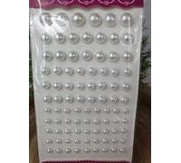 Semi perle bianche autoadesive 6-12 mm, totale 89 pezzi