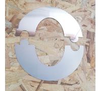 Semi rosone placca ellittico inox spessore 5 decimi AISI 304