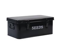 Semi Salvare Scatola, Scatola di Semi in Metallo, Scatola di Stoccaggio per Buste di Semi a 4 Scomparti, Contenitore per La Conservazione Dei Semi, Cassetta di Stoccaggio per Tessuti di Semi-Nero