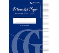 Semi-Wide Manuscript Paper | Elegant Royal Blue Cover for 8 Staves | Music Notebook for Students and Early Stage Learners | Blank Sheet Music for Piano, and Instrumental Writing
