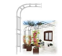 Semiarco Da Giardino In Acciaio Per Varie Piante Rampicanti Pergole E Tralicci Da Giardino Clematide Fiori Frutta Verdura Mezzo Arco Contro Il Muro Facile Da Montare(White,125X267X55cm)