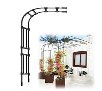Semiarco Da Giardino In Acciaio Per Varie Piante Rampicanti Pergole E Tralicci Da Giardino Clematide Fiori Frutta Verdura Mezzo Arco Contro Il Muro Facile Da Montare(Black,150X240X45cm)