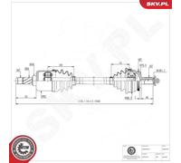 Semiasse 40SKV454 ESEN SKV