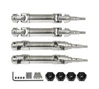 Semiasse Anteriore in Acciaio Inossidabile e Albero di Trasmissione Posteriore for Trax-XAS 1/10 Ford Fiesta ST Rally RC Car Parts Upgrade(Silver)
