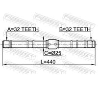Semiasse Assale anteriore Dx 0212-SR20RH FEBEST per NISSAN PRIMERA Hatchback