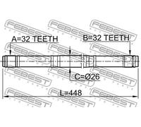 Semiasse Assale anteriore Dx 0312-RD1RH FEBEST per HONDA CR-V I